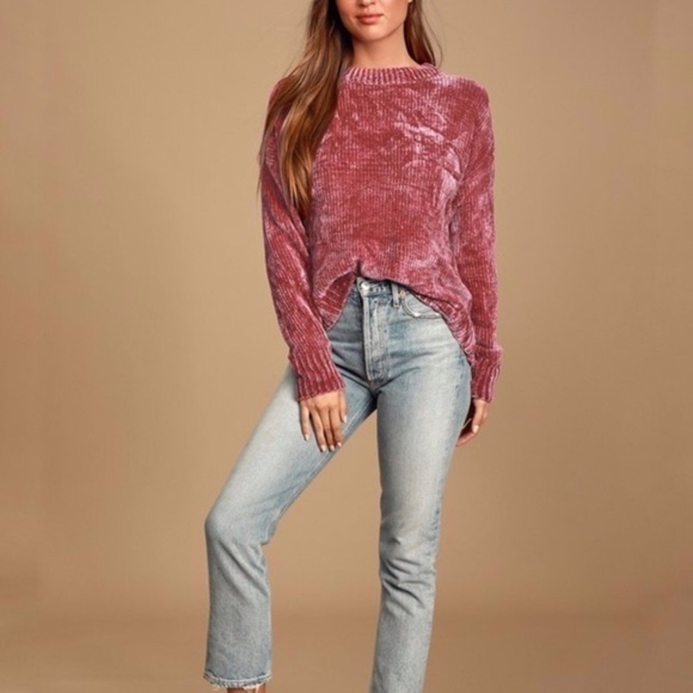 Philosophy Chenille Bordeaux Soft Luxe Ribbed Sweater Large L
